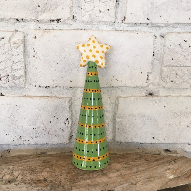 Wunderliche weihnachtliche fröhliche Kunst-Weihnachtsbaumdekoration aus Keramik