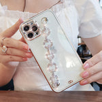 Transparente iPhone Handyhülle Mit Diamantkette
