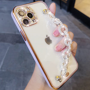 Transparente iPhone Handyhülle Mit Diamantkette