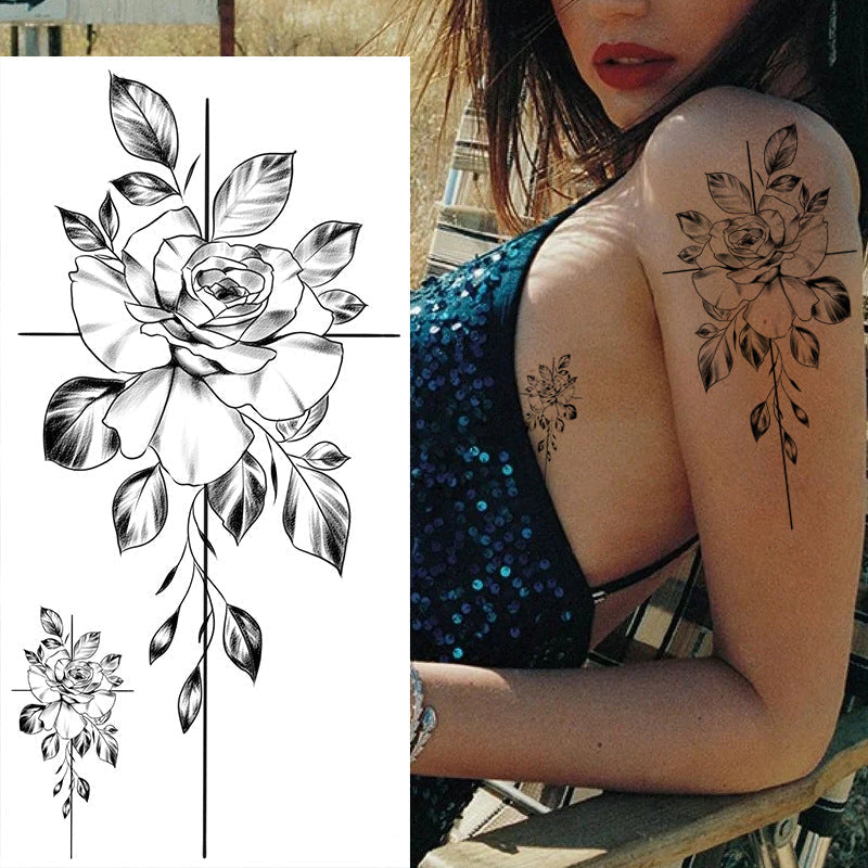 Skizze Blume Tattoo Aufkleber (10STK)