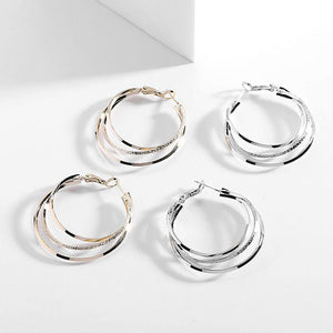 Dreifach-Ring Reifen Ohrringe