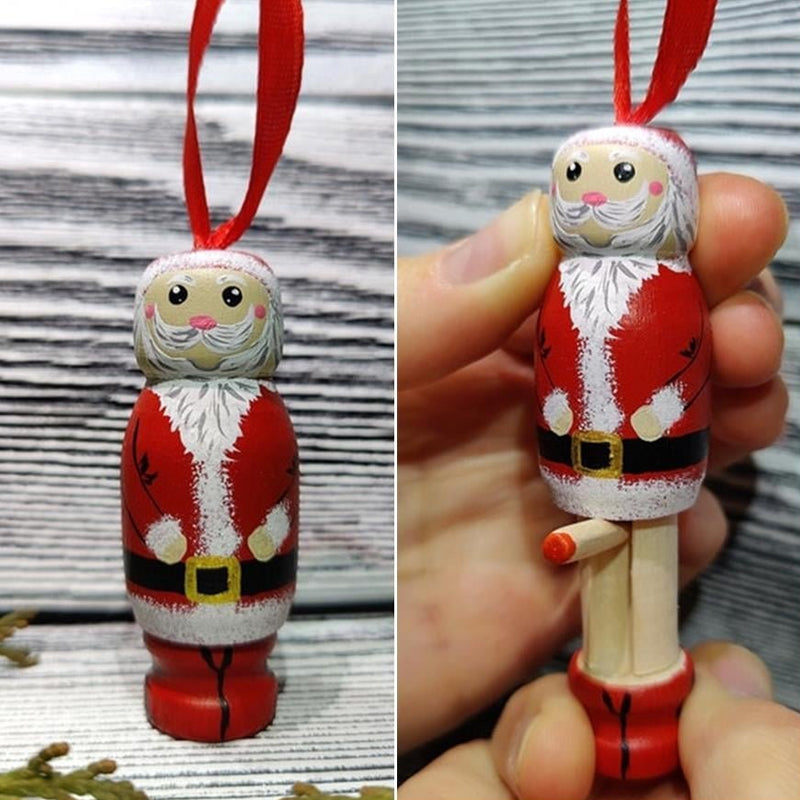 Überraschender Weihnachtsmann-Puppe