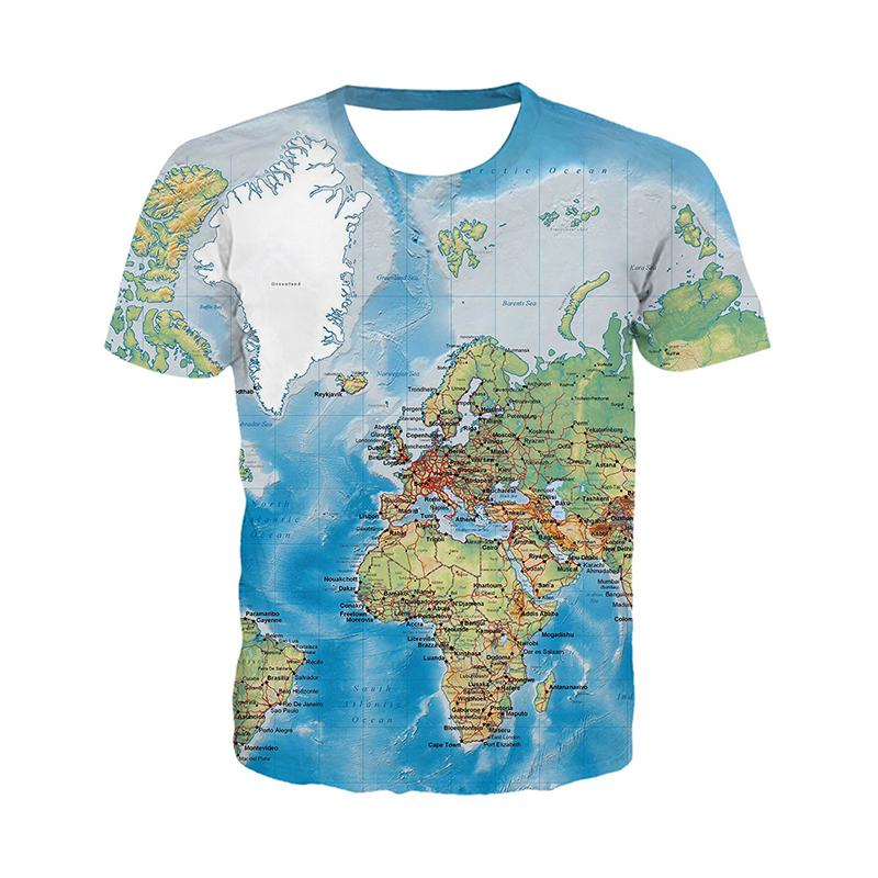 Weltkarte Digitaldruck T-Shirt und Kapuzenpullover
