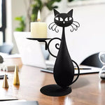 Schwarze Katze Kerzenhalter
