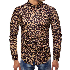 Leoparden Muster Hemd