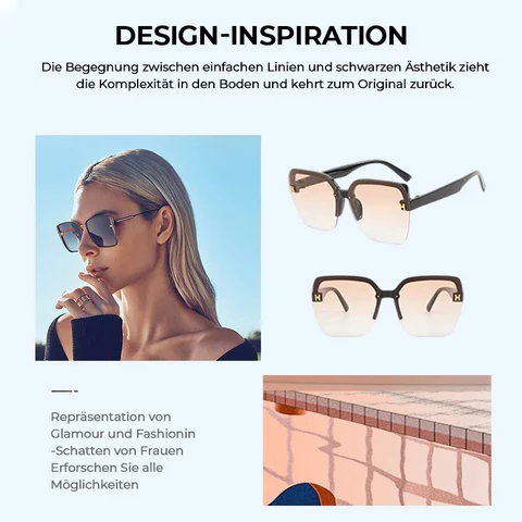 Rechteckige Mode-Sonnenbrille