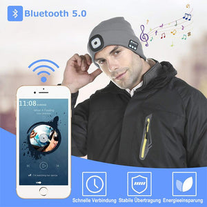 Multifunktionale Musik Wollmütze Hut mit Leuchte und Bluetooth