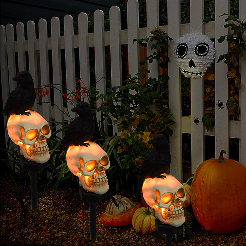 Halloween-Solarschädel-Krähen-dekorative Lichter