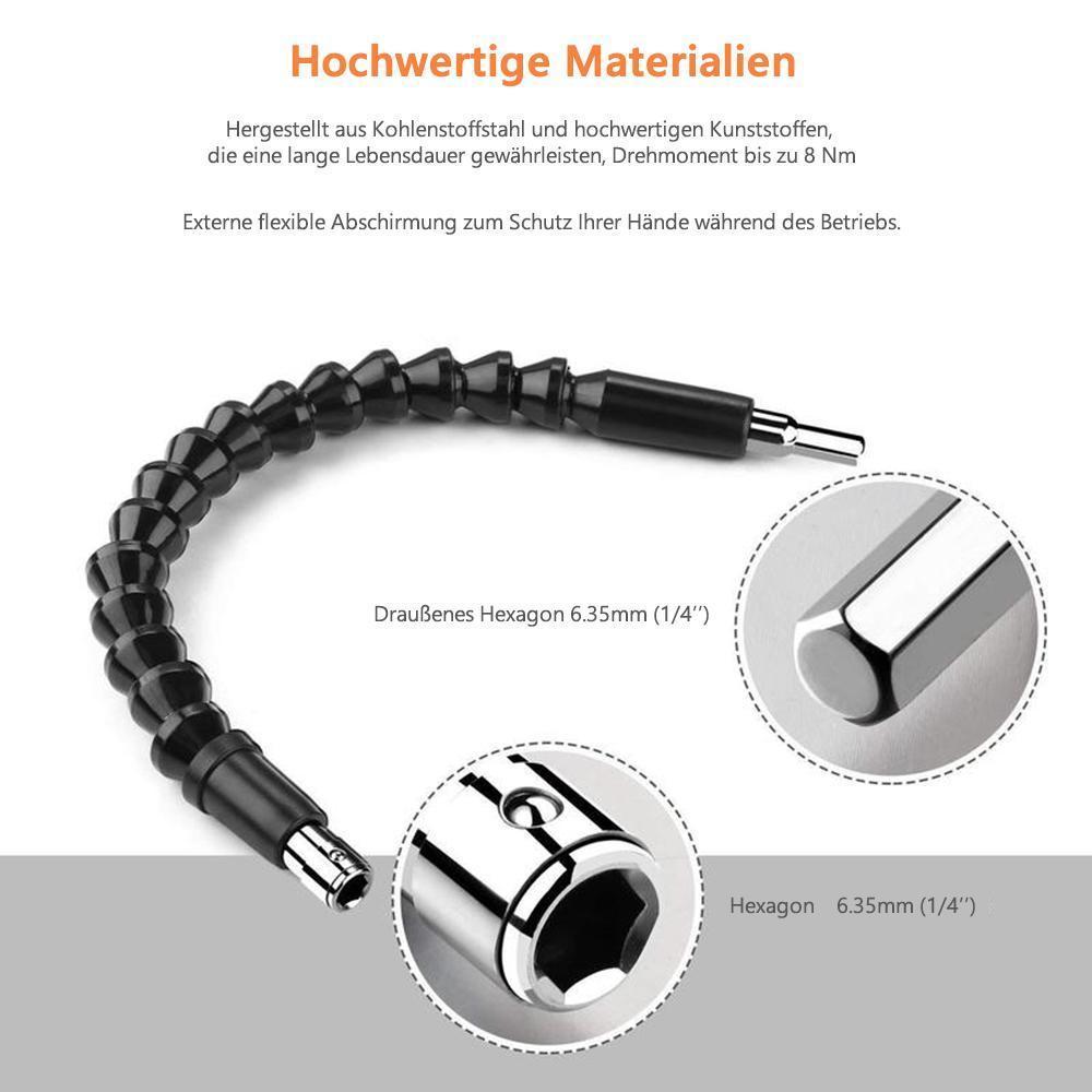 DOMOM Flexible Bithalter Bohrwerkzeug Weiche Welle Schraube Verbindung 300 MM (Schwarz)