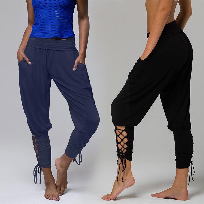 Schnürbinde elastische Taille Jogger Pants Yoga Leggings