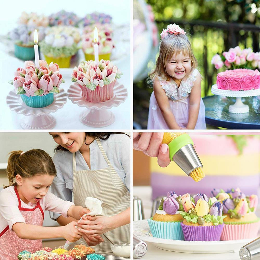 Spritztüllen Set aus Edelstahl (13 teilig) für Cupcakes & Kuchen Dekoraktion