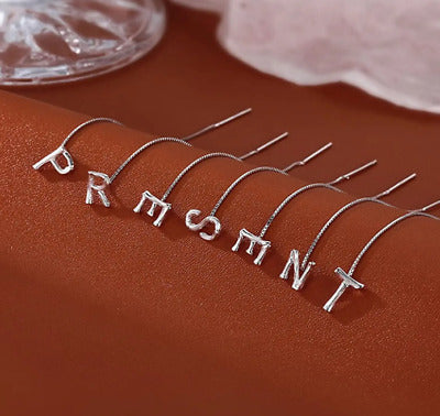✨Glänzende Alphabet-Ohrringe, 26 Buchstaben-Quastenketten-Tropfenohrringe für Mädchen, personalisiertes DIY